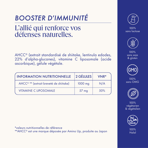 BOOSTER D'IMMUNITÉ AHCC® & VITAMINE C LIPOSOMALE